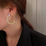 Gold Rhinestone Hoop Earrings | Style No. 125