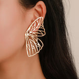 Large Butterfly Gold Stud Earrings | Style No. 111