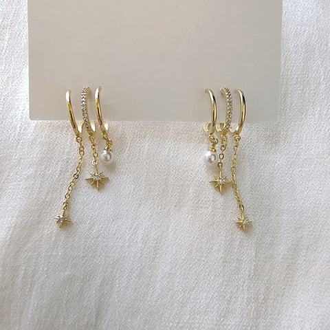 Gold Fringe Stud Earrings | Style No. 214
