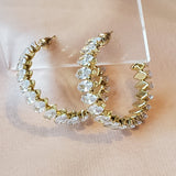Gold Rhinestone Hoop Earrings | Style No. 125