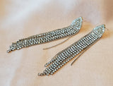Silver Rhinestone Tassel Earrings | Style No. 150