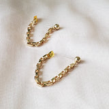 Gold Rectanglar Chain Earrings | Style No. 160