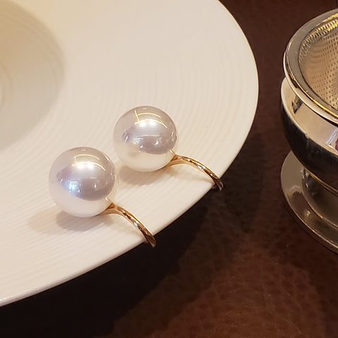 White Pearl Earrings With Hook | Style No. 163