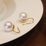 White Pearl Earrings With Hook | Style No. 163