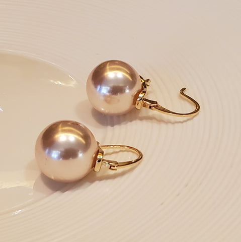 Large Champagne Pearl Earrings | Style No. 165