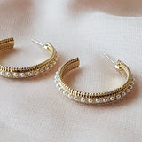 Large Hoop Earrings With Pearls | Style No. 174