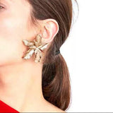 Large Flower Gold Stud Earrings | Style No. 176