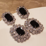Large Sparkly Black Crystals Earrings | Style No. 128