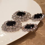 Large Sparkly Black Crystals Earrings | Style No. 128