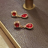 Sparkly Ruby Dangle Earrings | Style No. 186