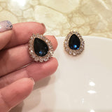 Sparkly Royal Blue Rhinestone Stud Earrings | Style No. 201
