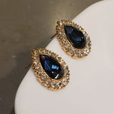 Sparkly Royal Blue Rhinestone Stud Earrings | Style No. 201
