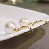 Large Gold Pearl Earrings | Style No. 195