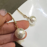 Large Gold Pearl Earrings | Style No. 195
