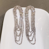 Oval Rhinestone Tassel Earrings | Style No. 153