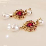 Antique Ruby Pearl Earrings | Style No. 227