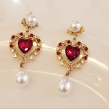 Antique Ruby Pearl Earrings | Style No. 227
