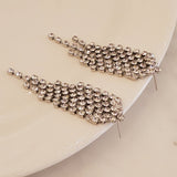Silver Rhinestone Tassel Earrings | Style No. 225