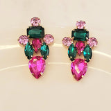 Pink Rhinestone Stud Earrings | Style No. 189