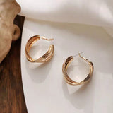 Spiral Gold Hoop Earrings | Style No. 179