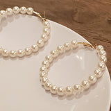 Oversized Pearl Hoop Earrings | Style No. 217