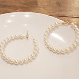 Oversized Pearl Hoop Earrings | Style No. 217