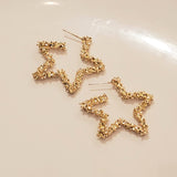 Gold Textured Star Earrings | Style No. 218