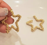 Gold Textured Star Earrings | Style No. 218