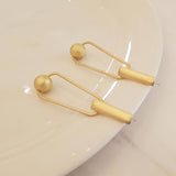 Gold Geometric Long Earrings | Style No. 220