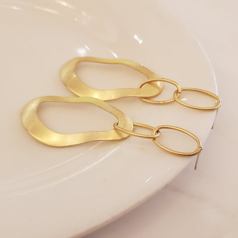 Gold Geometric Dangle Earrings | Style No. 228