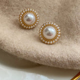 Large Pearl Stud Earrings | Style No. 242
