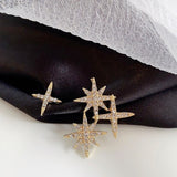 Assymetrical Star Stud Earrings With Sparkles | Style No. 247
