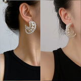 Trendy Pearl Hoop Earrings | Style No. 199