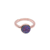 druzy ring rose gold plated