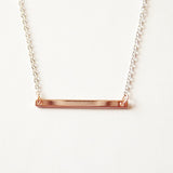 rose gold bar necklace by Adruzy